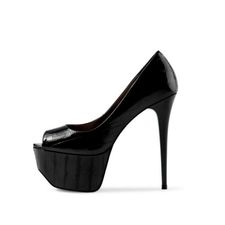 Peeptoes de tacón alto en aspecto brillante