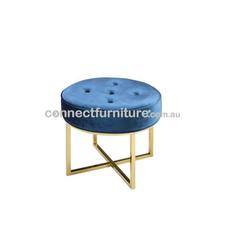 Buy Blue Velvet Ottoman Online