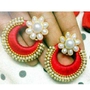 Silk Thread Red & Gold Jhum...