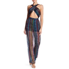 Image of Wow Couture Sheer Wrap Bodice Jumpsuit