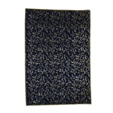 6-x8-8 Hand-Knotted Black Modern Wool and Silk Nepali Oriental Rug moaD07CE