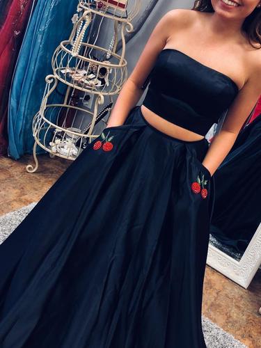 Black Prom Dresses Straples...