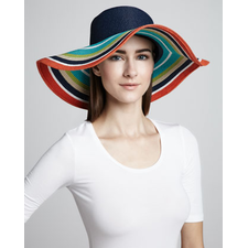 kate spade new york striped straw sun hat - Neiman Marcus