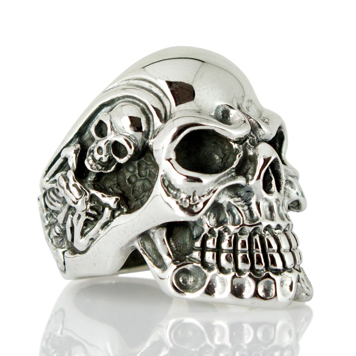 Gigantic Skull Biker Ring-B...