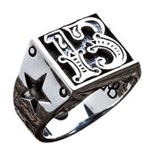 Number 13 Sterling Silver Biker Ring-Bikerringshop