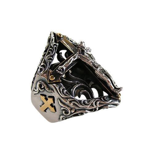 Jesus Crucifix Biker Rings-...