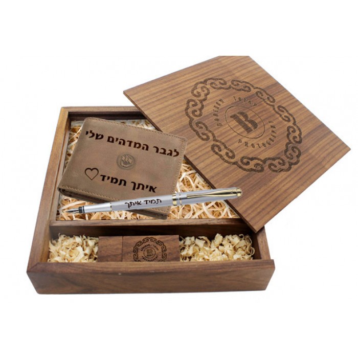 מארז מהודר לגבר בתיבת עץ עם...