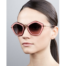 Miu Miu Pentagon Sunglasses, Brown/Pink - Neiman Marcus
