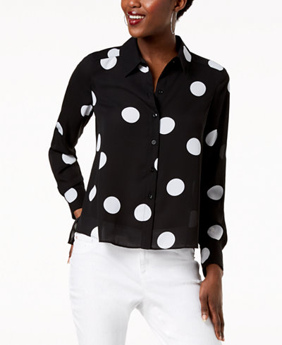 I.N.C. Polka-Dot High-Low S...