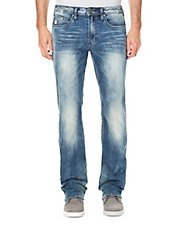 Sandblasted Straight-Leg Jeans