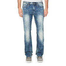 Sandblasted Straight-Leg Jeans