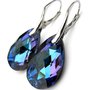 Amazon.com: Purple and Blue Sterling Silver 925 Drop and Dangle Swarovski Crystal Leverback Earrings Designer jewelry Gifts for Mom By Royal Crystals: Jewelry