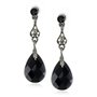 Amazon.com: 1928 Jewelry Spring Jet Black Delicate Teardrop Earrings: Jewelry