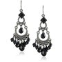 Amazon.com: 1928 Jewelry Jet and Onyx-Colored Crescent Chandelier Earrings: Jewelry