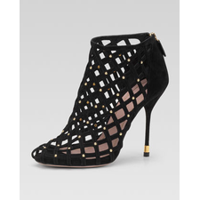Gucci Studded Lattice Ankle Bootie, Black - Neiman Marcus