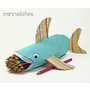 Shark Pencil Case by MinneBites / Handmade Zipper Pouch - Purse for Girls - Girls Pencil Bag - Pastel Blue School Bag - Animal Bag