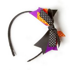 Polka Dot Ribbon Bow Halloween Headband | Claire's