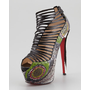 Christian Louboutin Zoulou Python Strappy Platform Red Sole Sandal - Neiman Marcus