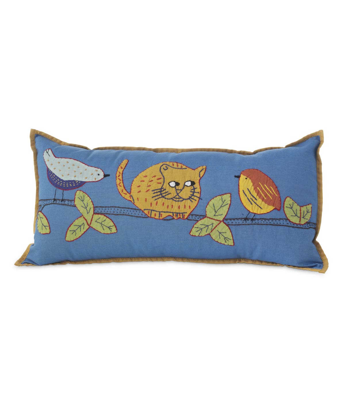 CAT WITH BIRDS PILLOW | Ora...