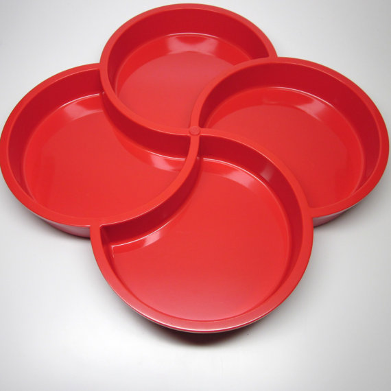 Red Dansk Swirl Tray - Gunn...