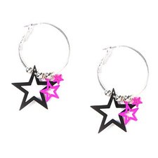 Hoop Earrings with Colorful Star Charms | Claire's