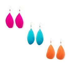 Feather and Bead Drop Earrings Set of 3 | Claire's