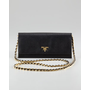 Prada Saffiano Wallet on a Chain, Nero - Neiman Marcus