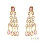 GUCCI 18K Yellow Gold Earrings with 35.00 CTW Sapphires. Total item weight 18.5g
