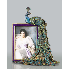 Jay Strongwater "Peacock" 6" x 4" Frame - Neiman Marcus