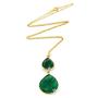 Liv Oliver Double Pear-Shaped Emerald Necklace Made In USA