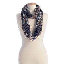 Evelyn K Two Tone Paisley Scrunch Infinity Scarf
