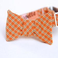 orange plaid bow tie for the little guy