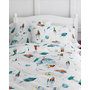 Glow-in-the-Dark White Rockets Flannel Bedding
