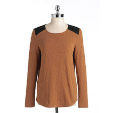 Women's Apparel | Tops | Plus Burnout Cotton Long-Sleeved Top | Lord and Taylor