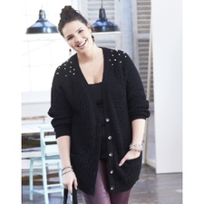 Stud Shoulder Boyfriend Cardigan