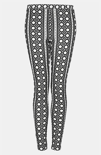 Topshop Velvet Geo Print Le...