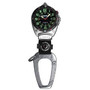 Big Face Clip, Black EL Military Dial, Silver Case, Compass