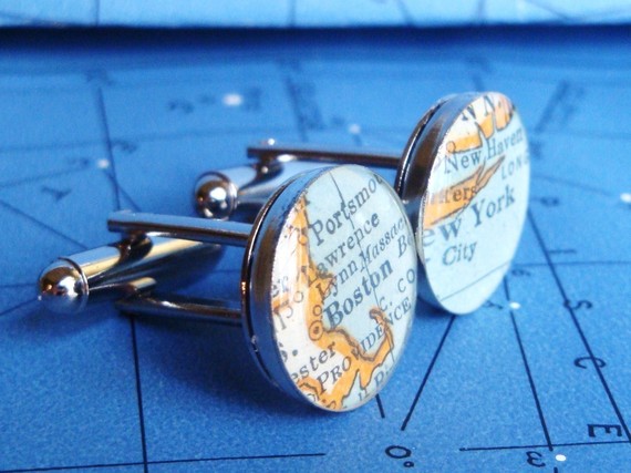 SALE - vintage map cufflink...