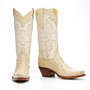 Bone Ostrich with Calf Upper - Cowboy Boots - Back at the Ranch