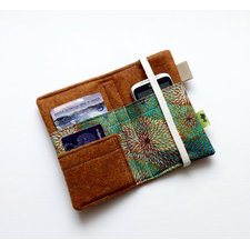 Teal chrysanthemums, iphone wallet, iphone 5, iphone 4, boho, earthy, natural, TLC Pouches, samsung, htc phone case, blue flowers, hippie