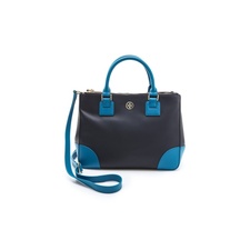 Tory Burch Robinson Color Block Double Zip Tote
