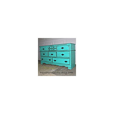 Bayside Blue Vintage Dresser /Dark Glaze /Black Drawer Pulls /Bedroom Furniture/ Dresser/ TV Stand/ Storage/ Distressed