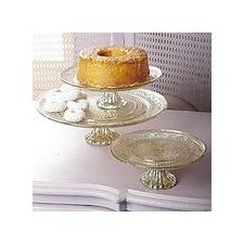 Antiqued Silver And Glass Cakestand