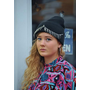 VINTAGE RETRO STUDDED SILVER SPIKED BLACK BEANIE HAT