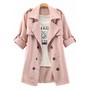 Women’s Elegant Pure Color Double breast Trench Coat 