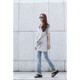 Casual Lagenlook And Relaxed Pullover Short Sleeve T-shirt Dress Top For Women in Light Grey - NC381