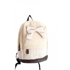 Fashion  Backpack with Red Floral Bow & Lace