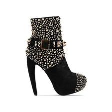Jeffrey Campbell Fabulous in Black Suede Gold at Solestruck.com