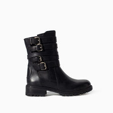 Image 1 of LEATHER BIKER ANKLE BOOT from Zara 